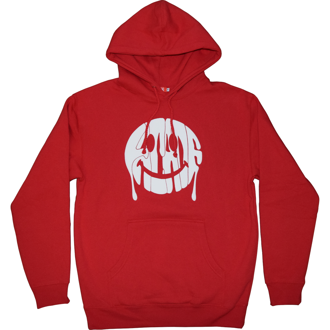 Frown Logo Puff Hoodie Red